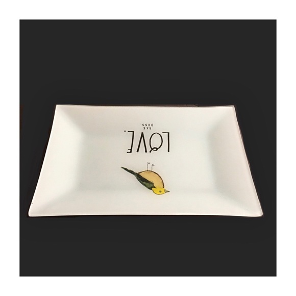 Rae Dunn LOVE Glass Accent Tray with Bird Graphic - Picture 3 of 12